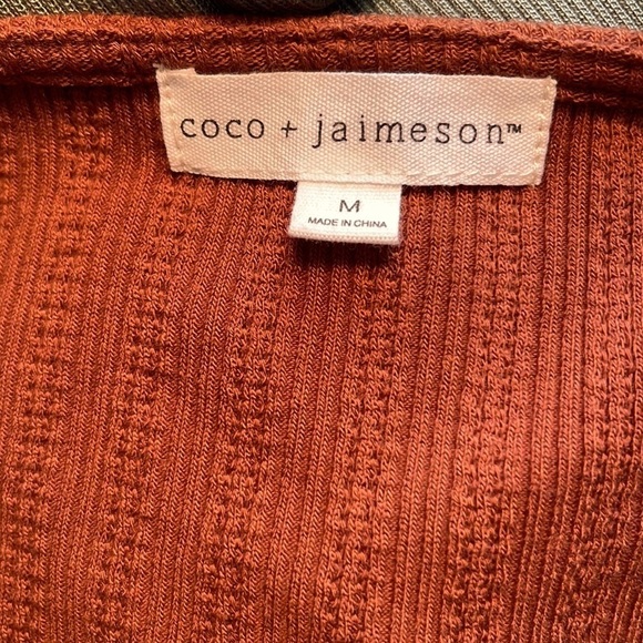 Coco + Jaimeson Brown Ribbed Long Sleeve Crop Top. Size M. P325/A2393 - Picture 5 of 6